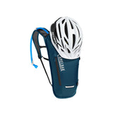 CamelBak Classic hydration pack with Giro bike helmet, ideal for mountain biking adventures