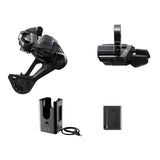 Shimano Deore rear derailleur, shifter, battery, and charger for mountain bikes
