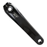 Shimano Deore XT crank arm for mountain bikes, sleek black design with precision engineering