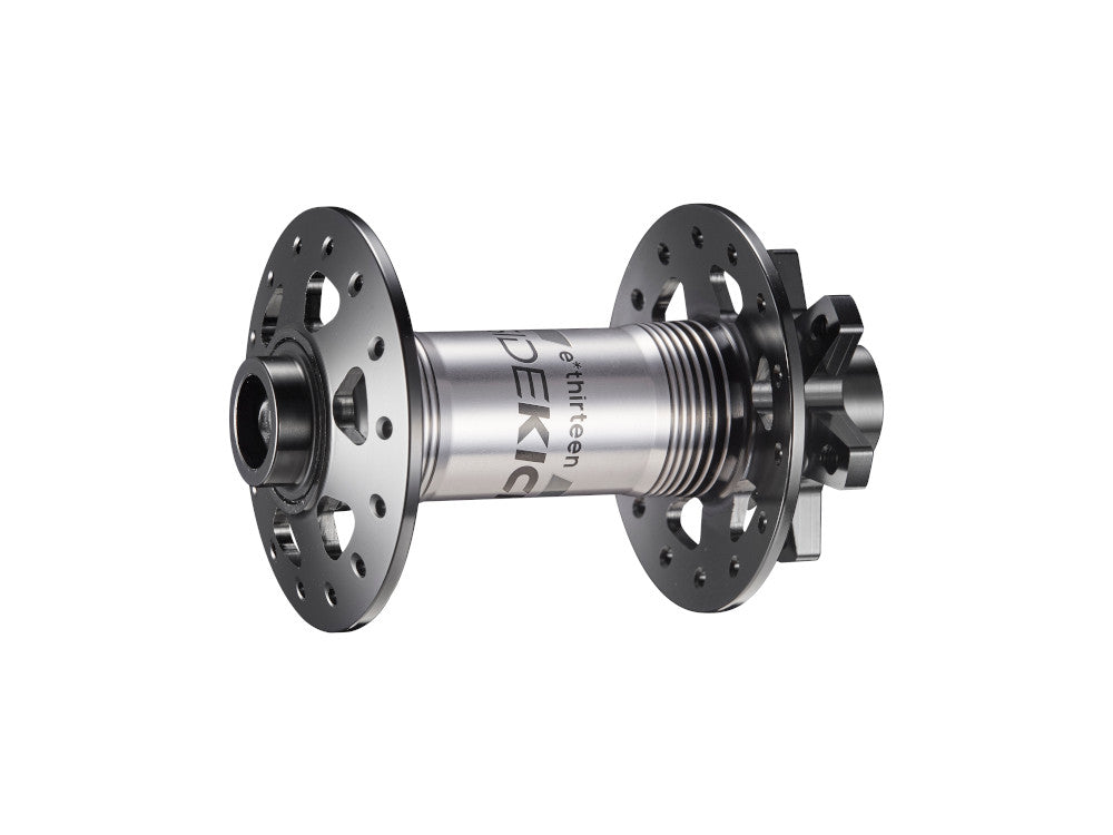 E13 Hub Sidekick Front 110 x 15/20mm Boost 32H - Black/Sterling Silver - ReEvolution