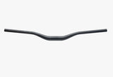 Black carbon fiber mountain bike handlebar with ergonomic curve design