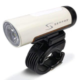 Serfas bike headlight with mount, sleek white design for cycling safety