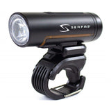 Serfas bike headlight with mount, sleek black design for cycling safety