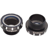 Enduro bike headset components with black finish and blue seals