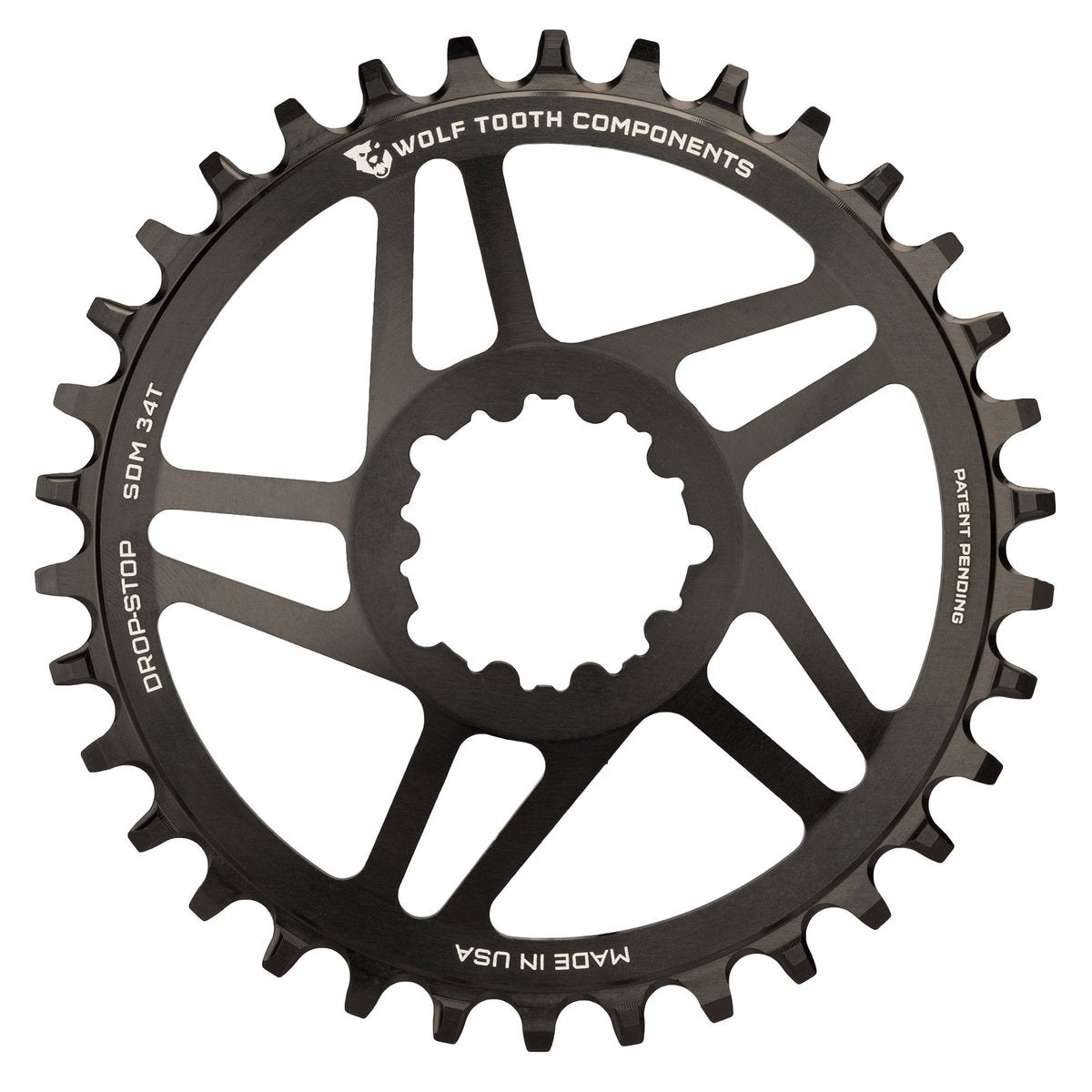 Wolftooth Direct Mount Chainring for SRAM Crank 36T (49mm chainline/6mm offset)-Black - ReEvolution