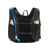 Black CamelBak Chase hydration vest with blue tube, phone pocket, and mesh back for trail riding