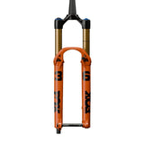 Orange Fox 36 mountain bike suspension fork with black accents and gold stanchions