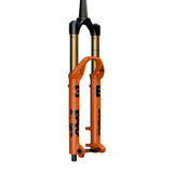 Orange Fox suspension fork for mountain bikes with gold stanchions and black accents