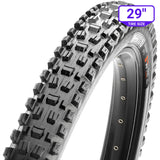 29-inch mountain bike tire with aggressive tread pattern for off-road trails