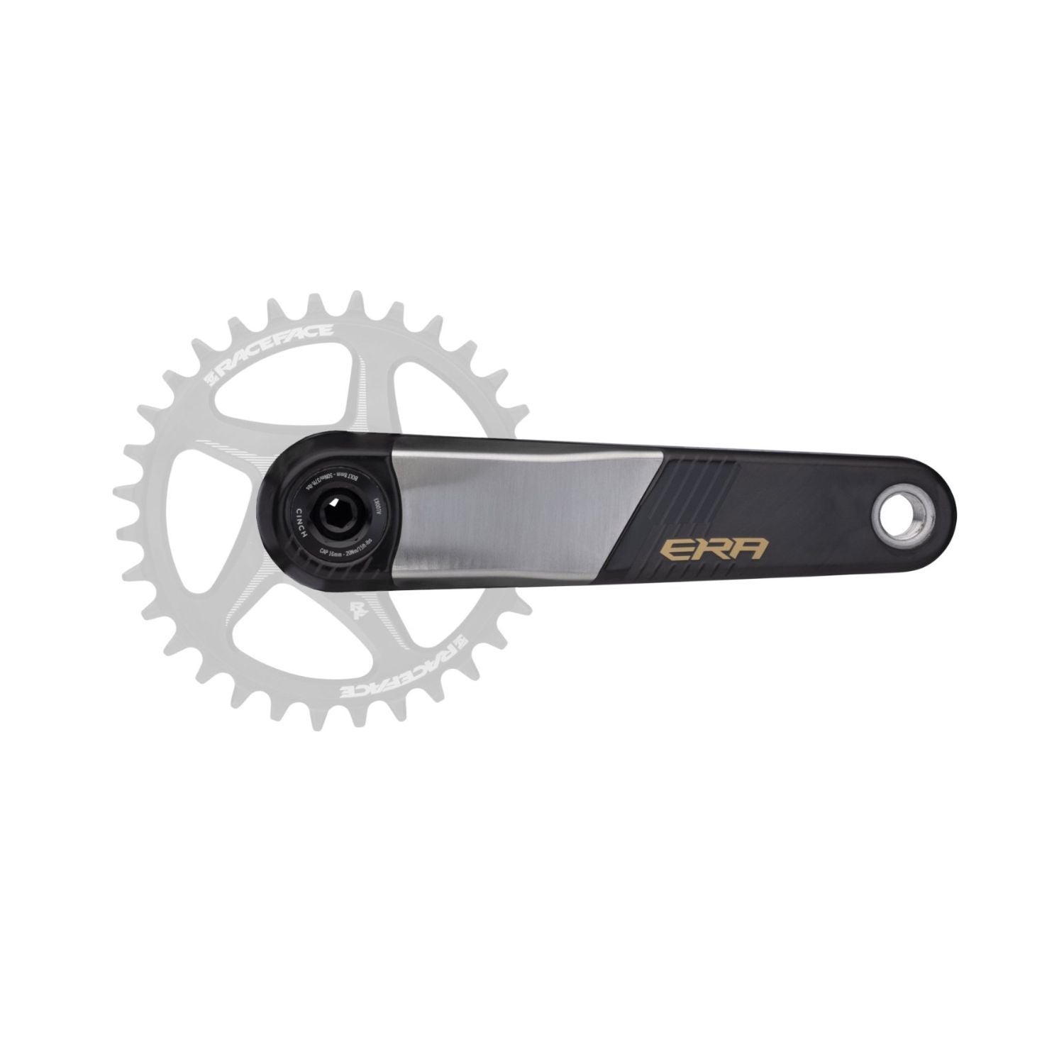 Race Face ERA bicycle crankset with silver chainring and black arm