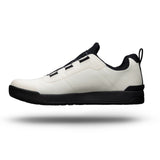 White and black mountain bike shoe with sleek design and durable sole