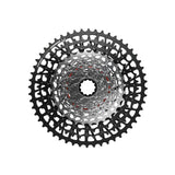 SRAM bicycle cassette with black and silver gears for mountain biking
