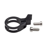 Black bike handlebar mount with silver screws for cycling accessories