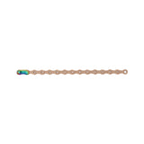 Gold bicycle chain with rainbow master link for mountain bikes