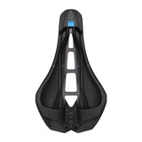 Black PRO bicycle saddle with ergonomic cutout design for comfort and performance