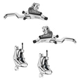 TRP 402 hydraulic brake levers and calipers set in silver