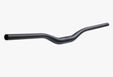 Black mountain bike handlebar with ergonomic curve for off-road cycling