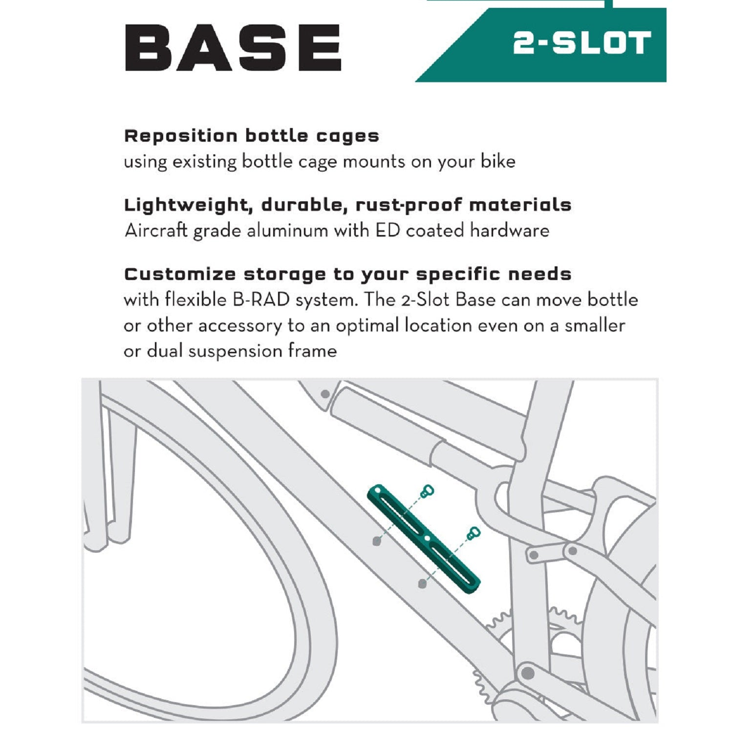 Wolftooth B-Rad Mounting Bases - Alu/2 Slot