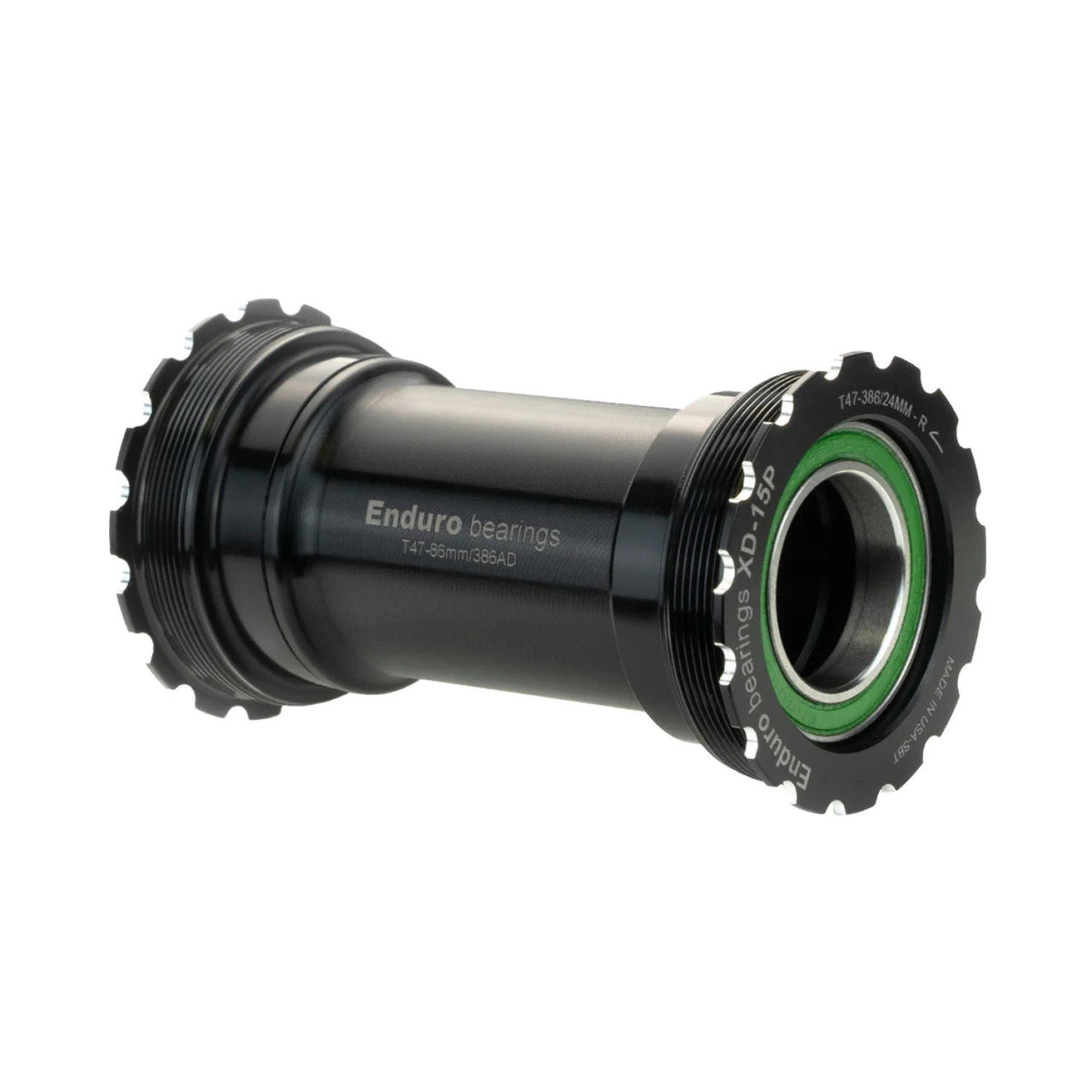 Enduro Bearings Bottom Bracket T47 Internal/BB386 to 24mm crank Pro XD-15 Black (BKC-0796)