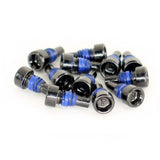 Black and blue bike bolts for Santa Cruz Bicycles and Race Face components