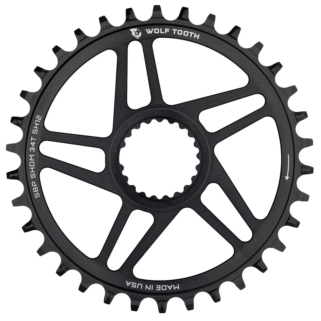 Wolftooth Direct Mount Chainring for Shimano Crank Drop-Stop ST 34T Boost (52mm chainline/3mm offset)