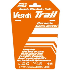 Vesrah Brake Pads Trail (Orange) Ceramic-Hope Mini X2, Tech (V2/X2/3 X2), V-Twin, Stealth Race Evo X2
