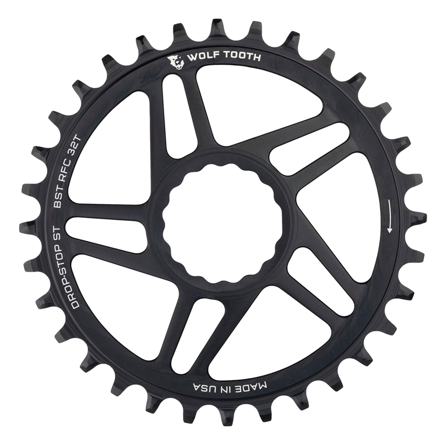 Wolftooth Direct Mount Chainring for Race Face Cinch Drop-Stop ST 34T Boost (52mm Chainline/3mm Offset)-Black - ReEvolution